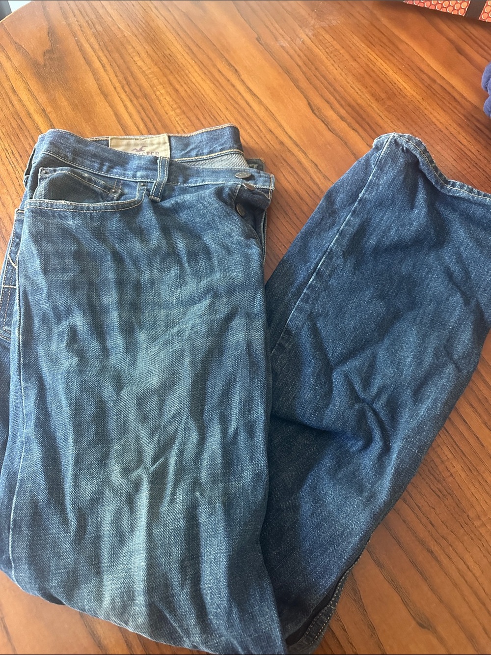 Hollister Men's Denim Jeans in Medium Blue Straight Fit